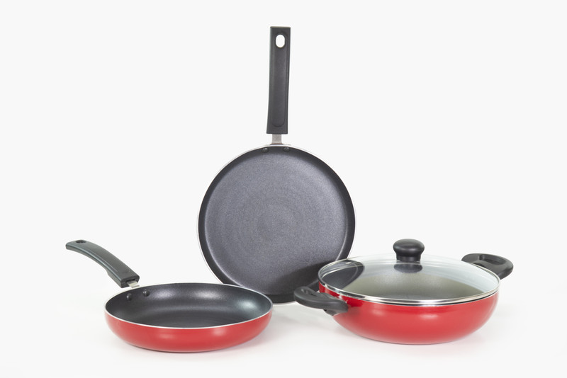 Butterfly Rapid Non-IB Kitchen/ Rapid Omni tawa kadai, & fry Pan Non-Stick Coated Cookware Set(Aluminium, 3 - Piece)