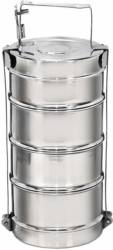 Momasa Stainless Steel Tiffin Carrier 4 Containers Stainless Steel Office Lunch Box(1000 ml)