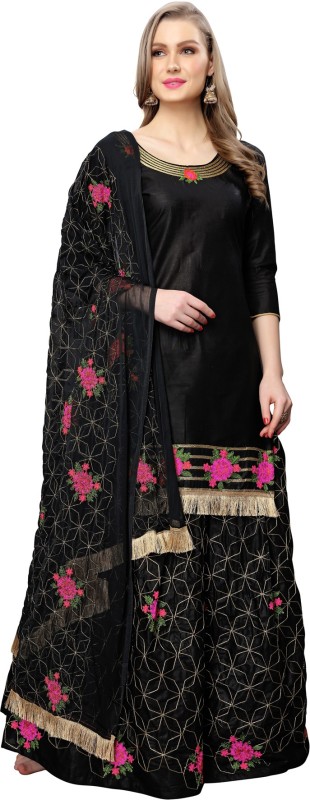 Saara Cotton Silk Blend Embroidered Salwar Suit Material(Unstitched)