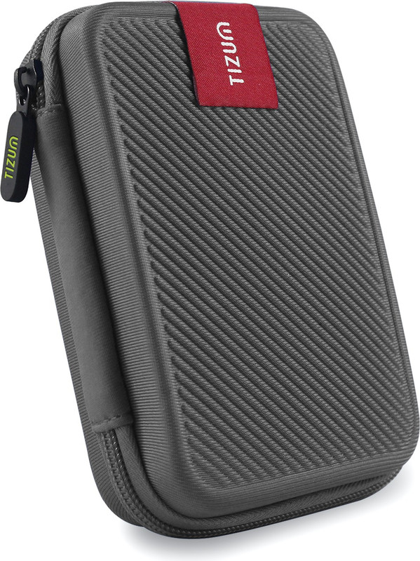 Gizga Essentials Pouch for 2.5" External Hard Drive (Double Padded)(Grey, Shock Proof, Artificial Leather, Pack of: 1)