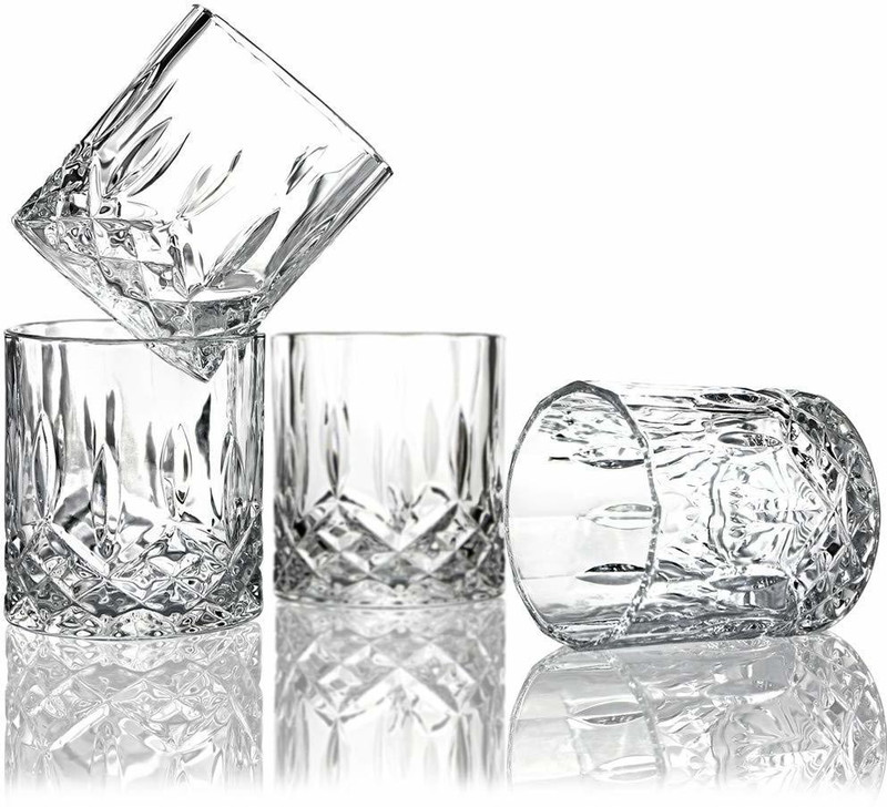 Adhunyk (Pack of 4) Whiskey Glasses 220 ml Bar Glass for Drinking Glass Set Beer Glass(220 ml, Glass, Clear)