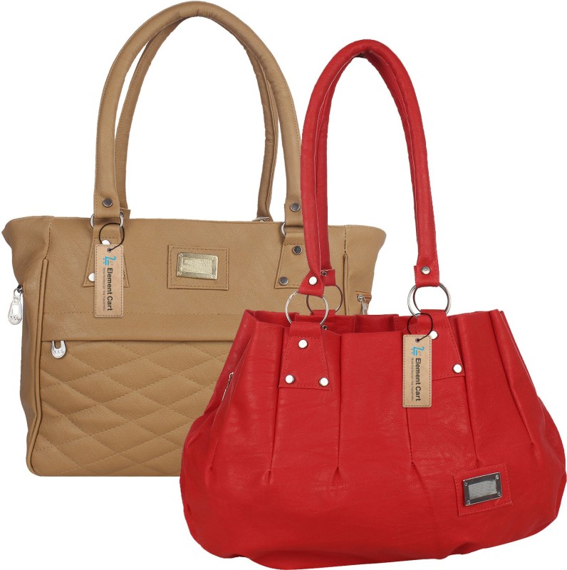 Element Cart Women Red, Beige Hand-held Bag(Pack of: 2)