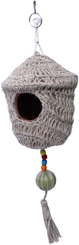 Jainsons Pet Products Jute and Earthenware Matki Small Bird Nest Bird House Bird House(Hanging, Wall Mounting, Tree Mounting)