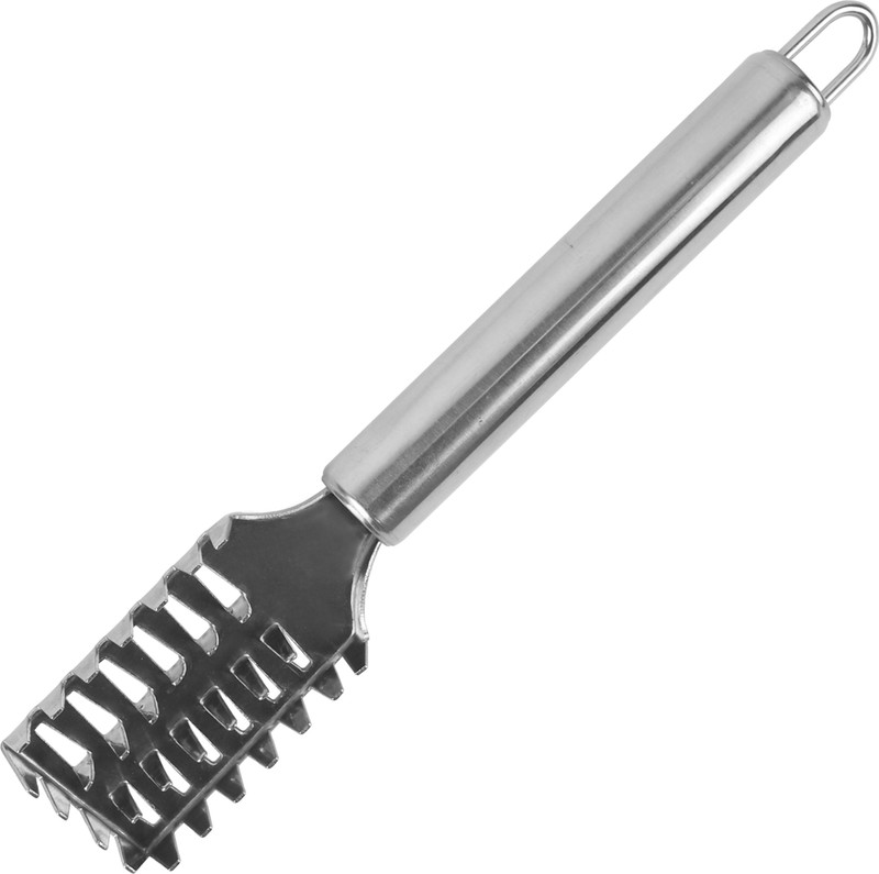 CLASSY TOUCH Fish Scaler Scraper Kitchen Tool, Stainless Steel Sawtooth Fish Scales, Brush, Skin Remover for Fast and Easy Fish Scale Removing - (19.5 cm - Silver) Fish Scaler(Pack of 1)