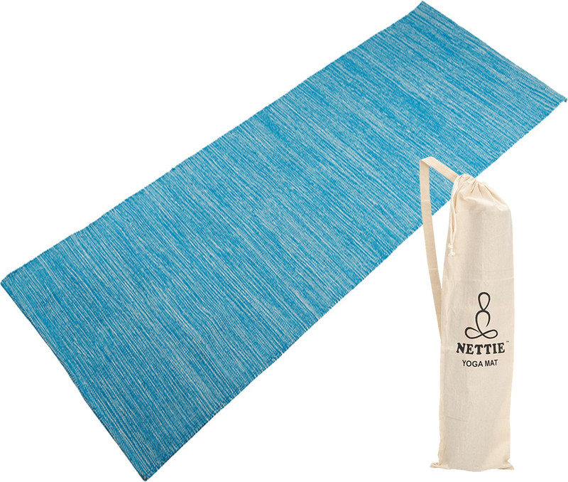 NETTIE Regal Series Anti-skid Handloom cotton Blue 5 mm Yoga Mat
