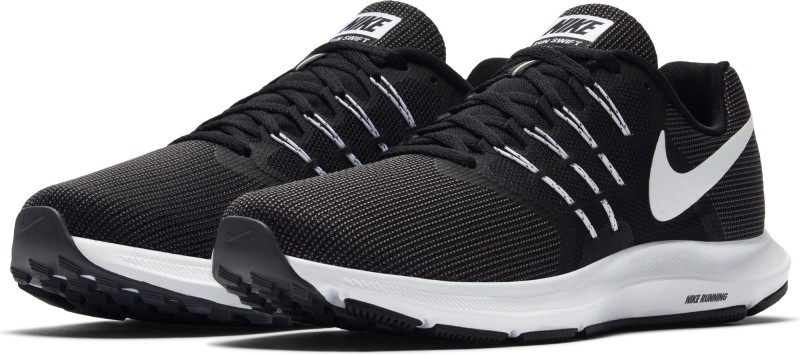 Nike RUN SWIFT Running Shoes For Men(Black, White)