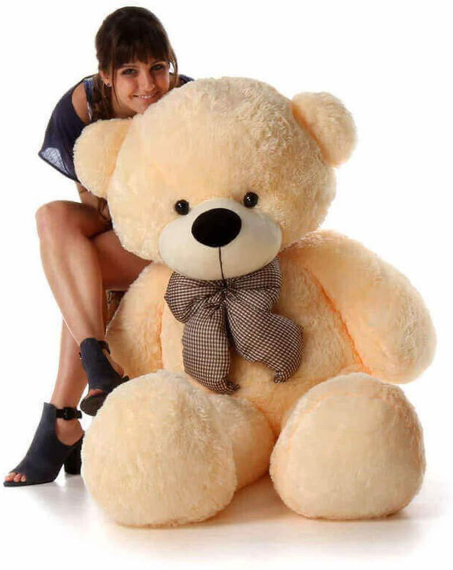 RSS SOFT TOYS 4 FEET Teddy Bear Cuddly Stuffed Teddy Bear ( CREAM)  - 120 cm(Beige)