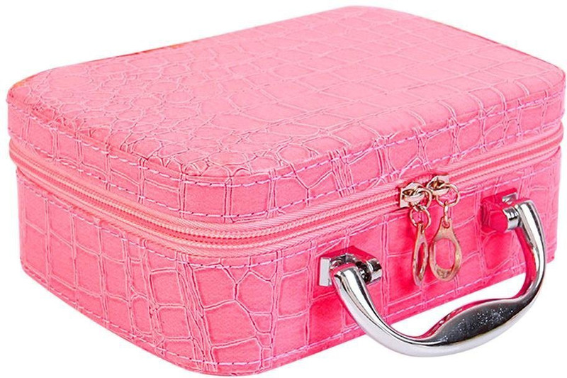 Fastyle Latest Stylish Makeup Bag for Women | Cosmetic Storage Boxes | Jewellery Organizer | Toiletry Box with Compact Magnifying Mirror for Travel (Multi-Colour) Cosmetic Bag