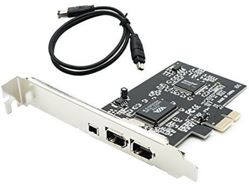 ANDTRONICS Express Firewire PCIe Card with VIA chipset- 6 pin 4 pin Firewire Controller Expansion Card Network Interface Card(Black)