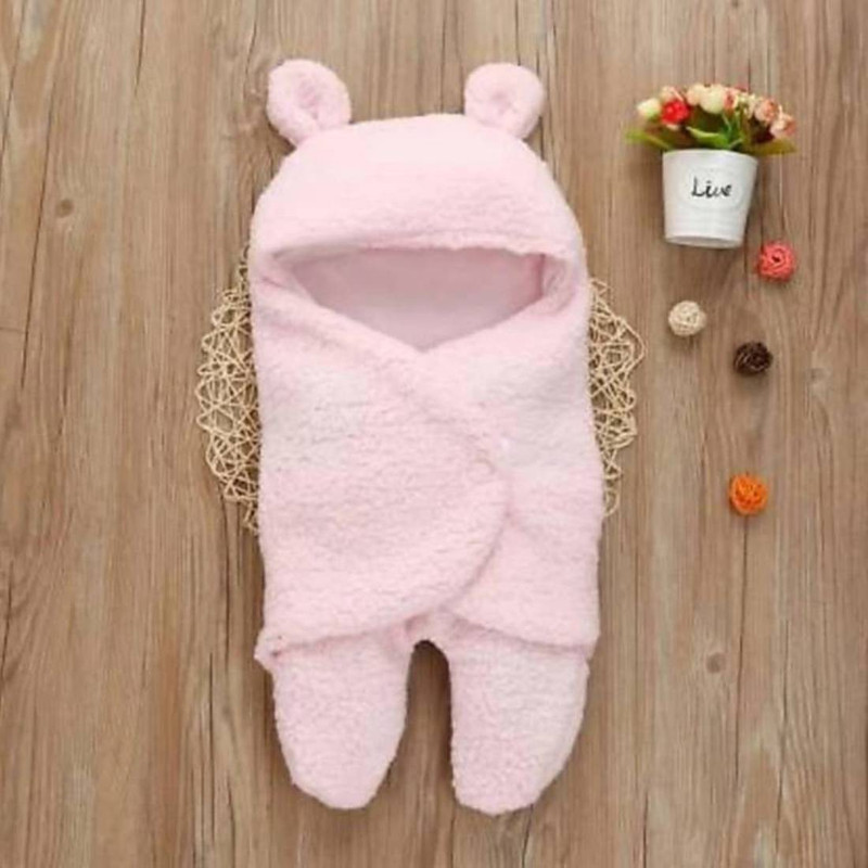 BRANDONN All Season Premium Supersoft New born Sleeping Bag Cum Wrapper Cum Baby Blanket Sleeping Bag(Pink)