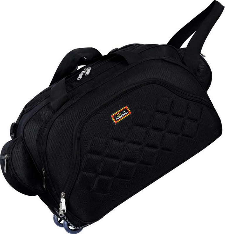 Inte Enterprises duffel trolley round black Small Travel Bag(Black)