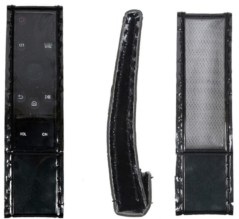 LUNAGARIYA Pouch for Samsung remote(Black, Shock Proof, Artificial Leather)