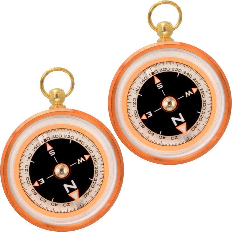 JMALL 2 Pieces Military Hiking Camping Lens Magnetic Compass - 38 A Compass(Orange)