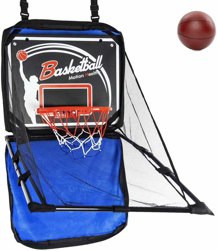 IRIS Arcade Basketball Hoop Game with Enclosure Net and Mini Basketball Basketball