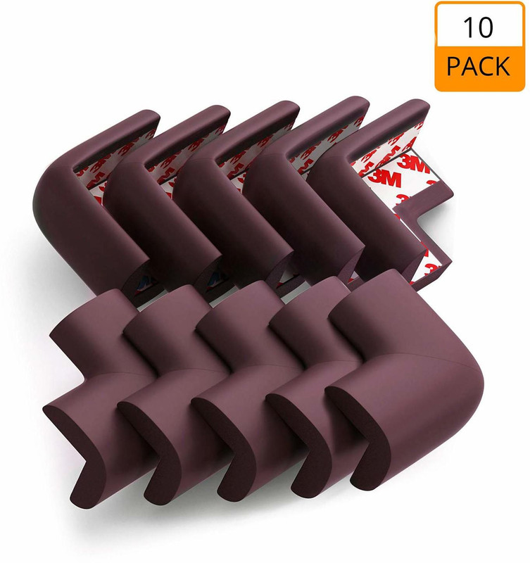 UrbanPop Thick Infant Kids Safety Safe Table Desk Corner Edge Cushions Guard Protectors(Brown)