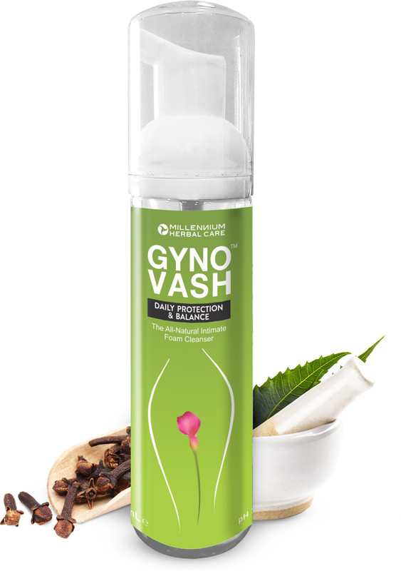 millennium herbal care GYNOVASH DAILY PROTECTION & BALANCE | 100% Natural Intimate Foam Cleanser for Daily Use & Immunity | No Water Needed, 3.5pH, Sulphate, Paraben Free | (70 ml) Intimate Foam(70 ml, Pack of 1)
