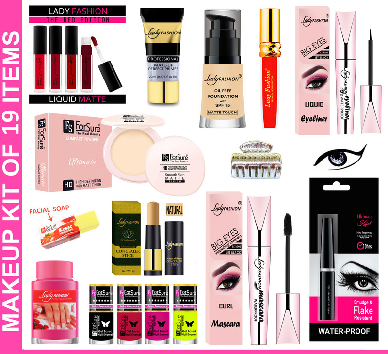 Lady FASHION Perfect Makeup Kit For Girls, Women & Bridal 72(Pack of 19)