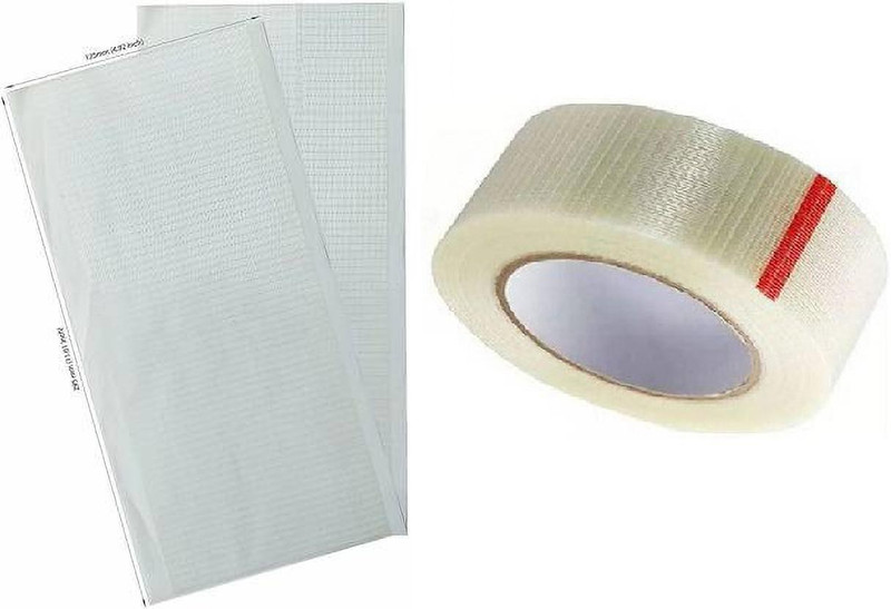 Dinetic Set of 4 front protection tape with 1 side protection tape Support Tape(White)