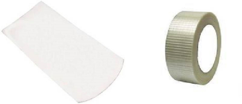Dinetic Set of 1Front Bat protection tape with 1side protection tape Support Tape(White)