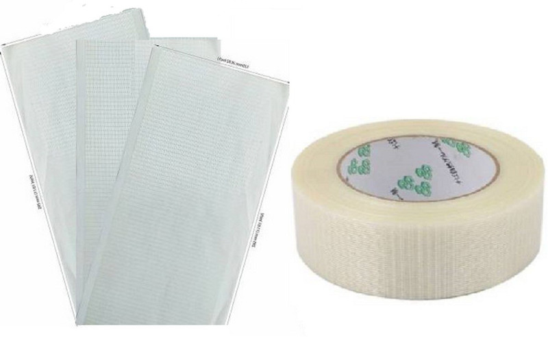 Kiraro Set of 3 front bat protectiom fibre with 1 side protection fibre Support Tape(White)