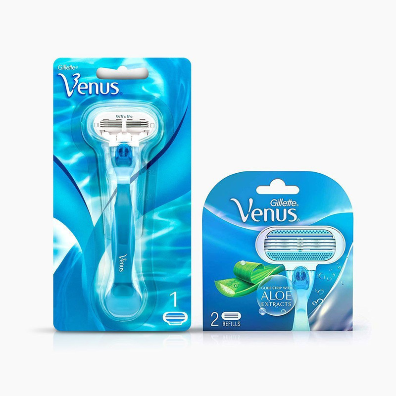 Gillette Venus razor plus cartridges (pack of 2), Women(Pack of 2)