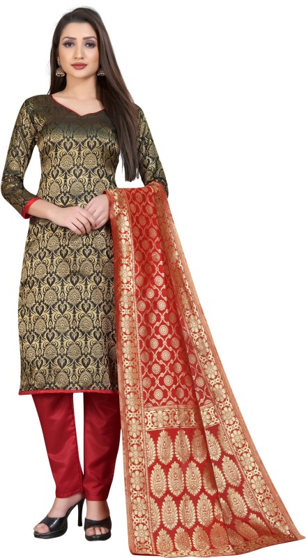 MISILY Jacquard Printed Salwar Suit Material(Unstitched)