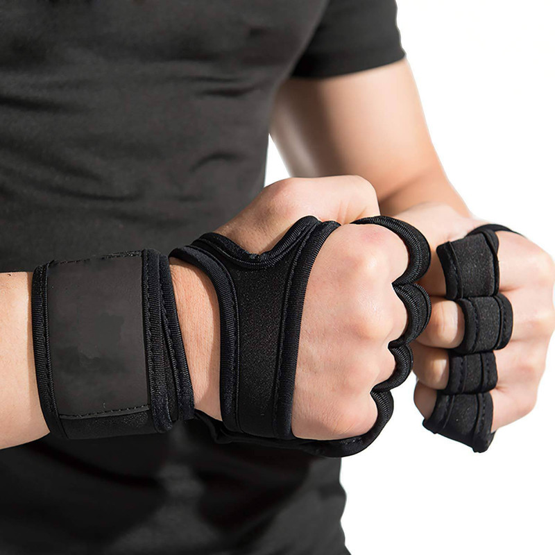 HOC Ventilated Workout Gloves for Men Weight Lifting Gym & Fitness Gloves(Black)
