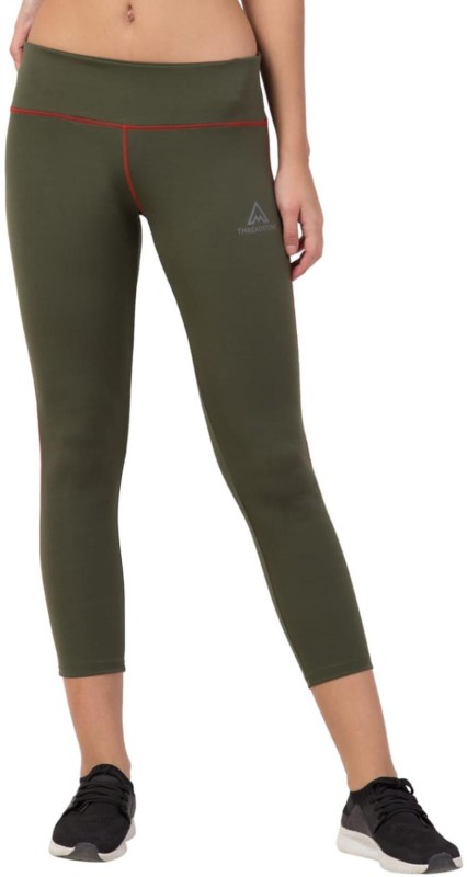 Threadstone Solid Women Green Tights