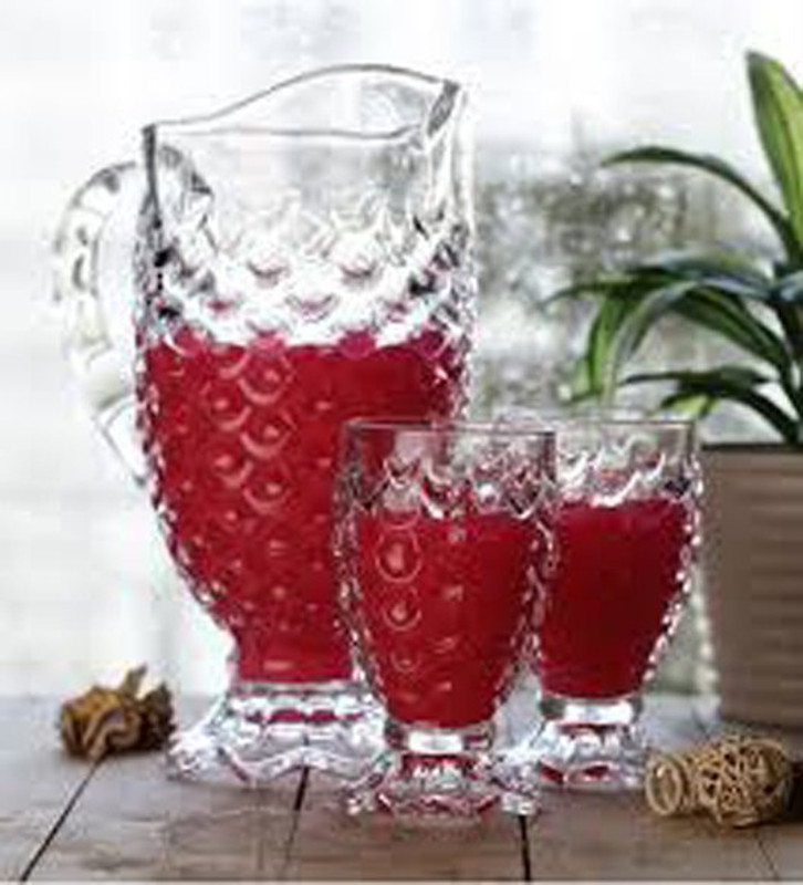GLAMOROUS MZ13 Jug Glass Tray Set(GLASS)