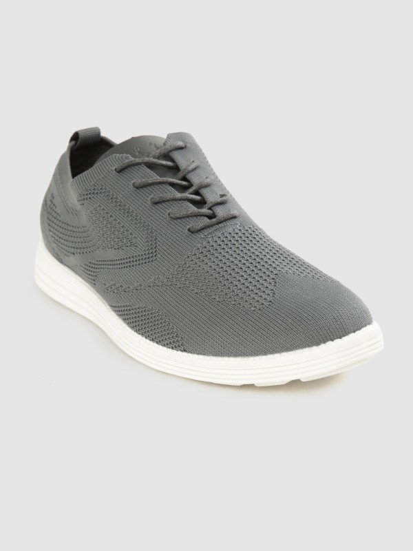 Allen Solly Women Charcoal Grey Woven Design Sneakers Sneakers For Women(Grey)
