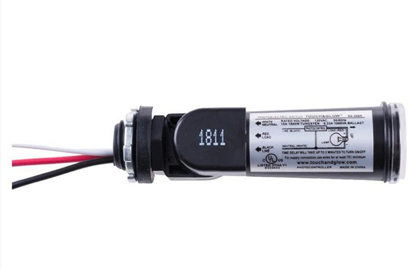 metwin 220V Dusk to Dawn Light Control Photocell Sensor Switch Smart Switch(Black)