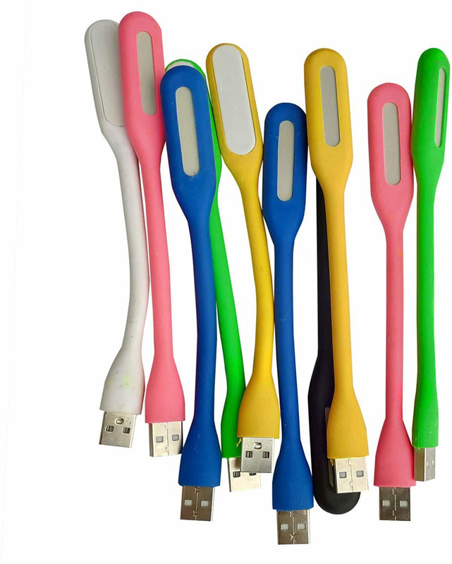 PickTheDeal Flexible Portable Bendable Lamp USB LED Light - Combo of 10 Flexible LED 10pic USB Cable(Multicolor)