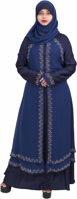 ARAB B_22 Burqa New Model Double Layer Jacket Burkha for women (Blue)...