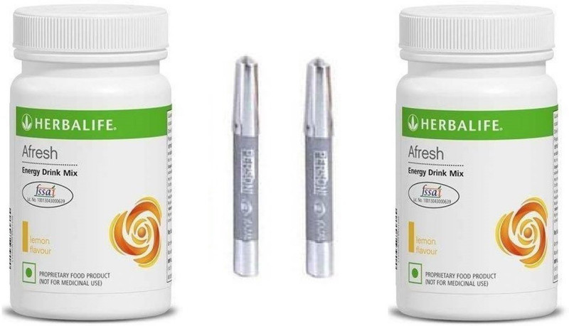 HERBALIFE AFRESH LEMON PACK OF 2 WITH P2 PERSONI KAJAL Sports Drink(2x50 g, Lemon Flavored)