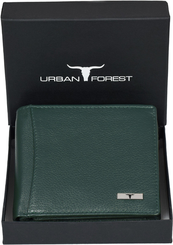 URBAN FOREST Men Green Genuine Leather Wallet(6 Card Slots) URBAN FOREST Men Green Genuine Leather Wallet(6 Card Slots)