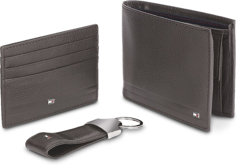 TOMMY HILFIGER Card Holder & Wallet Combo(Brown)