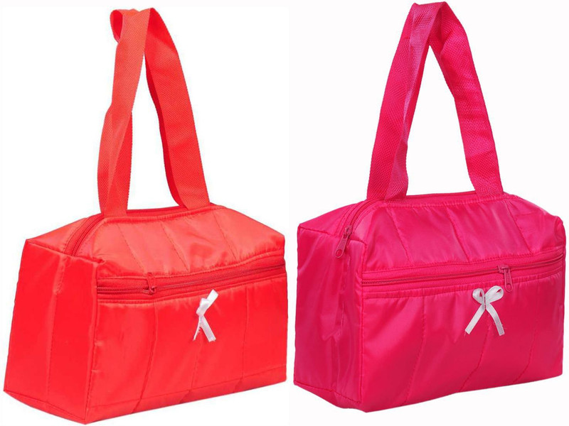 Sunesh Creation Nylon Travel Women's Casual Handbag Pack of 2 Small Travel Bag(Red, Pink)