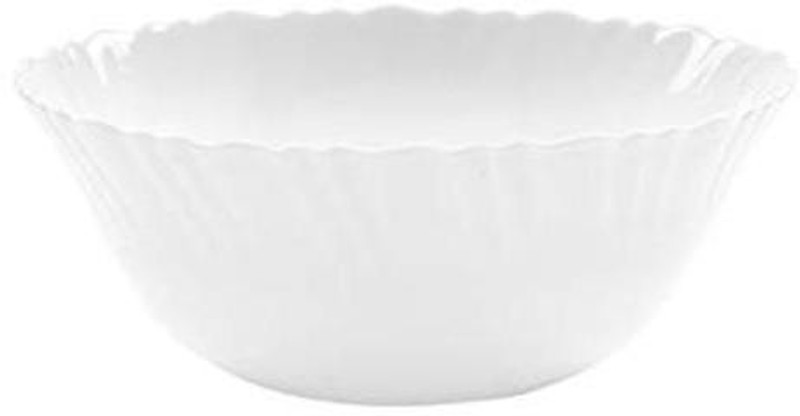 LAOPALA Opalware Vegetable Bowl Opalware Plain Vegetable Bowl(Pack of 6, White)