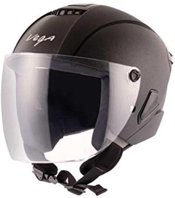 VEGA Aster Open Face Helmet Motorbike Helmet(Black)