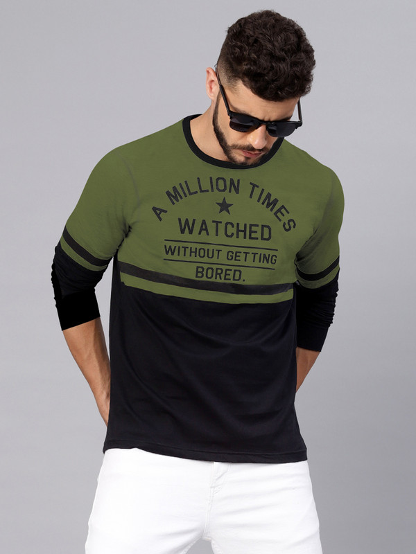 MANIAC Printed Men Round Neck Dark Green T-Shirt MANIAC Printed Men Round Neck Dark Green T-Shirt