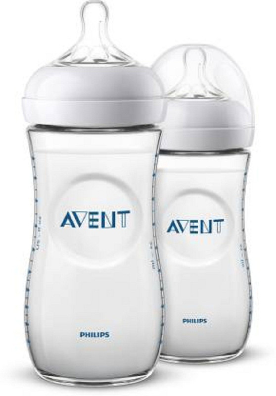 Philips Avent NATURAL 2.0 BOTTLE 330ml Pack of 2 - 660 ml (clear, white) - 330 ml(Clear White)