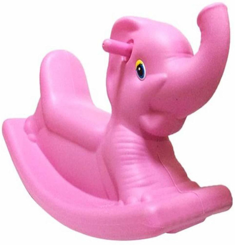 IRIS Rocking Elephant, Outdoors Ride On Animal Play Toys ( Pink ) Inflatable Hoppers & Bouncer(Pink)