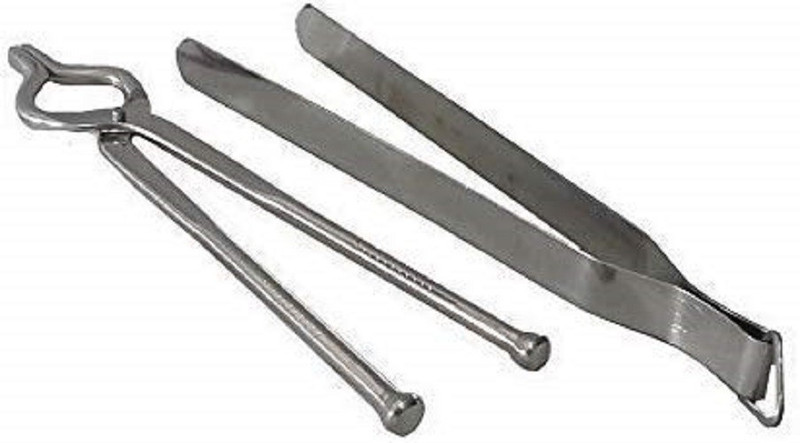 Marwall Combo Chimta & Pakkad Pakkad & Cimta Combo Set 27 cm, 29.5 cm Roasting, Utility Tong Set(Pack of 2)