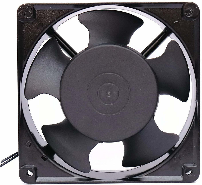 CRAFTSFY 220V AC Power Metal Cooling Fan Axial For Networking Rack, Server, Network Enclosure, PC, Electric Industrial Control Panel, Machinery, Equipment , Black ,size; 4.75" x 4.75" 1.5" Cooling Fan All in one Cooler(Black)