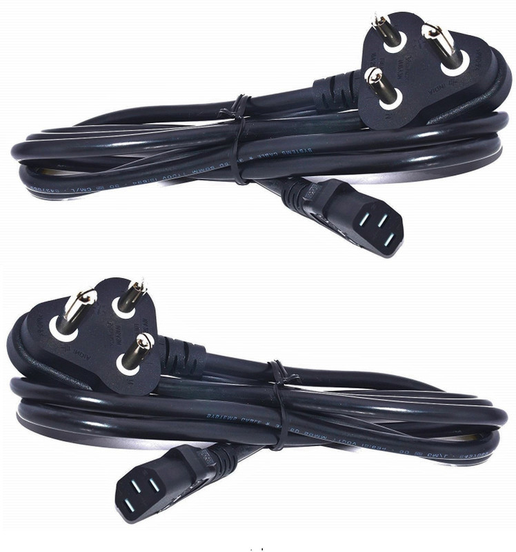 RIVER FOX Power Cord 1.8 m 1.8 Meters High Quality Power Cable for Computers Printers SMPS CPU(Compatible with PRINTER, Black, One Cable)