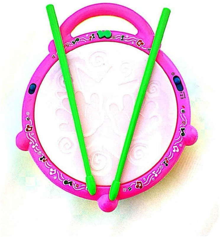 GoodsNet Kids Multicoloured Flash Drum Set With Music and Lights Electronic Touch Flash Visual 3d Lights with 3 game mode & Dynamic Music Toy For Kids and for Return Gift(Multicolor)