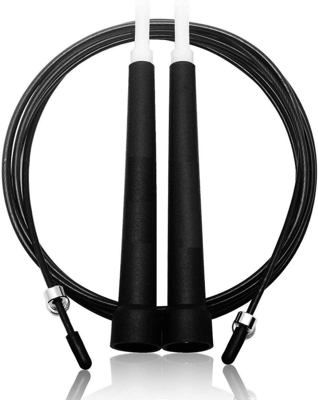 A.K Cable Speed Jump Rope - Advanced Plastic Polymer Handles - Unbreakable Speed Skipping Rope(Black, Length: 320 cm)