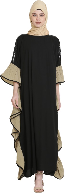 Momin libas AB31120M Polyester Solid Abaya(Multicolor)