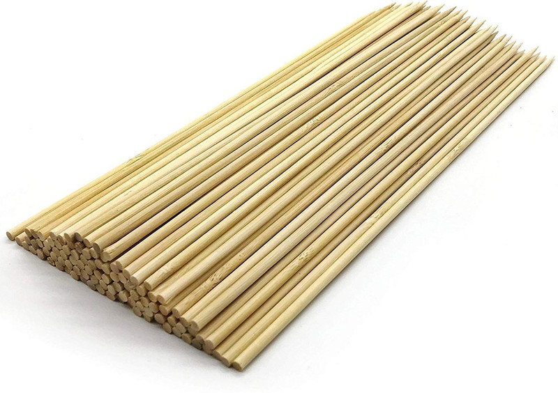 VINAYAKAMART BAMBOO STICKS 10 INCH 150PCS Disposable Wooden Serving Fork