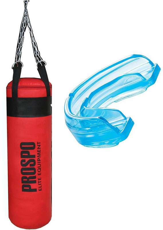PROSPO nfilled Black srf Punching Bag with Thickest Mouth Guard Boxing Kit